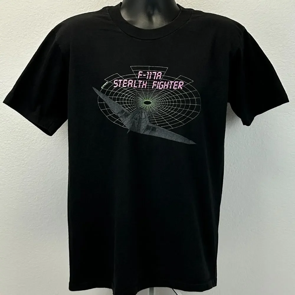 Vintage 90s Stealth Fighter F-117A T Shirt USAF Air Force Made In USA L Large - Picture 2 of 7